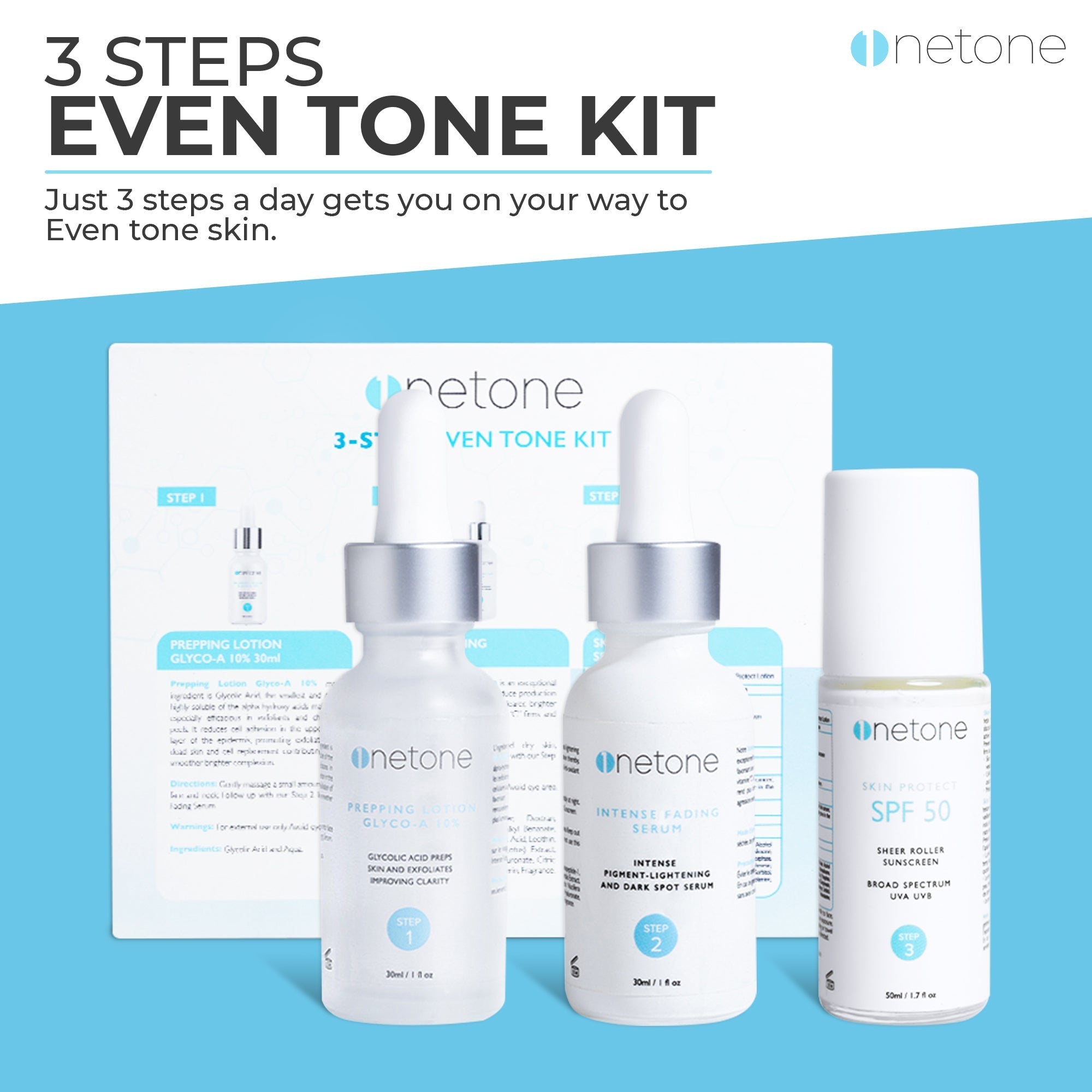 OneTone Three Step Even Tone Kit - omicskincare