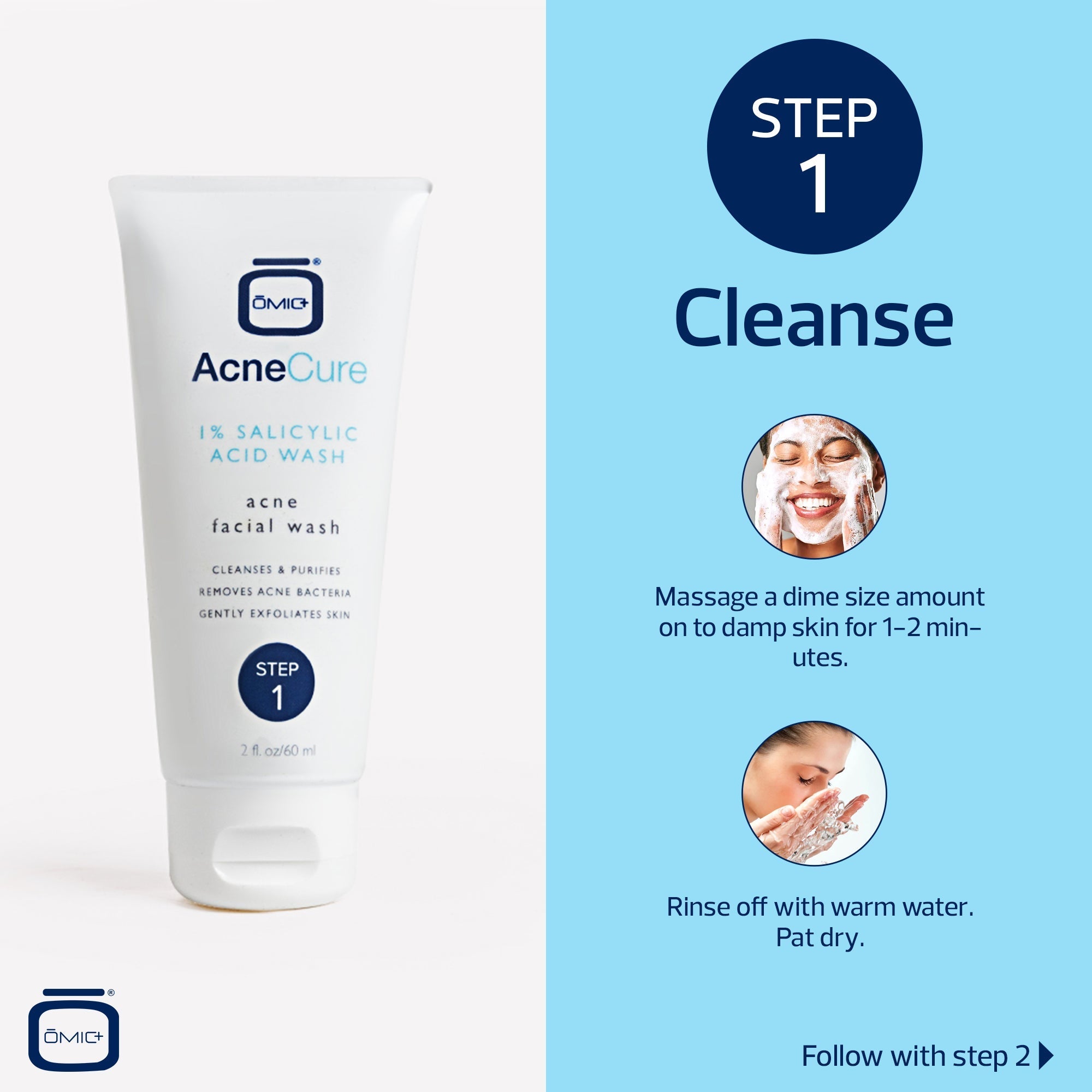 US Omic+ AcneCure Facial Wash 60ml - omicskincare